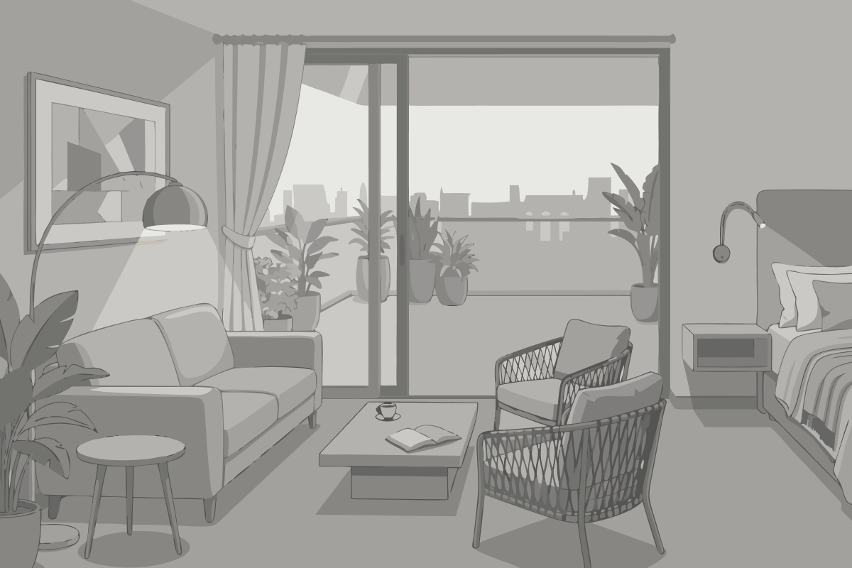 Four-Bedroom Apartment with Balcony